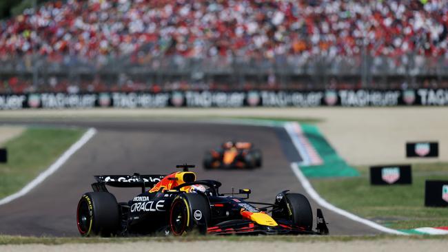 Red Bull’s Max Verstappen leads the F1 Grand Prix of Emilia-Romagna at Imola. Picture: Ryan Pierse/Getty Images