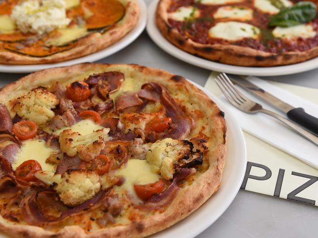 Five of the best pizza joints - Mr Wolf ferment their pizza dough for 48 hours to make it easier to digest. Signore Lupo (front), Zucchini (back left) and Margherita (back right). Picture: Josie Hayden