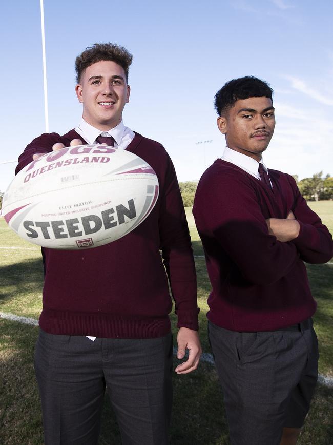 Felix Faatili and Karl Oloapu of Wavell Wavell SHS. (News Corp/Attila Csaszar)