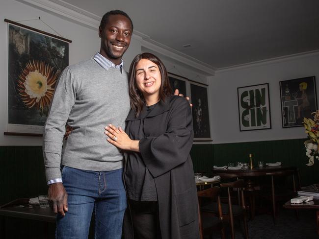 Hampden Bar &amp; Bistro owners Matteo Diedhiou and Juliana Monachetti. Picture: Linda Higginson.