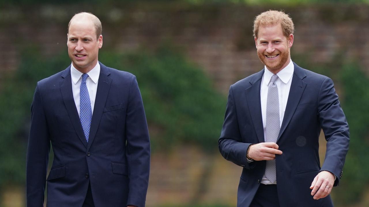 The brothers as they arrived for the unveiling of a statue they commissioned of their mother Diana, Princess of Wales. Picture: Yui Mok/WPA/Getty Images.