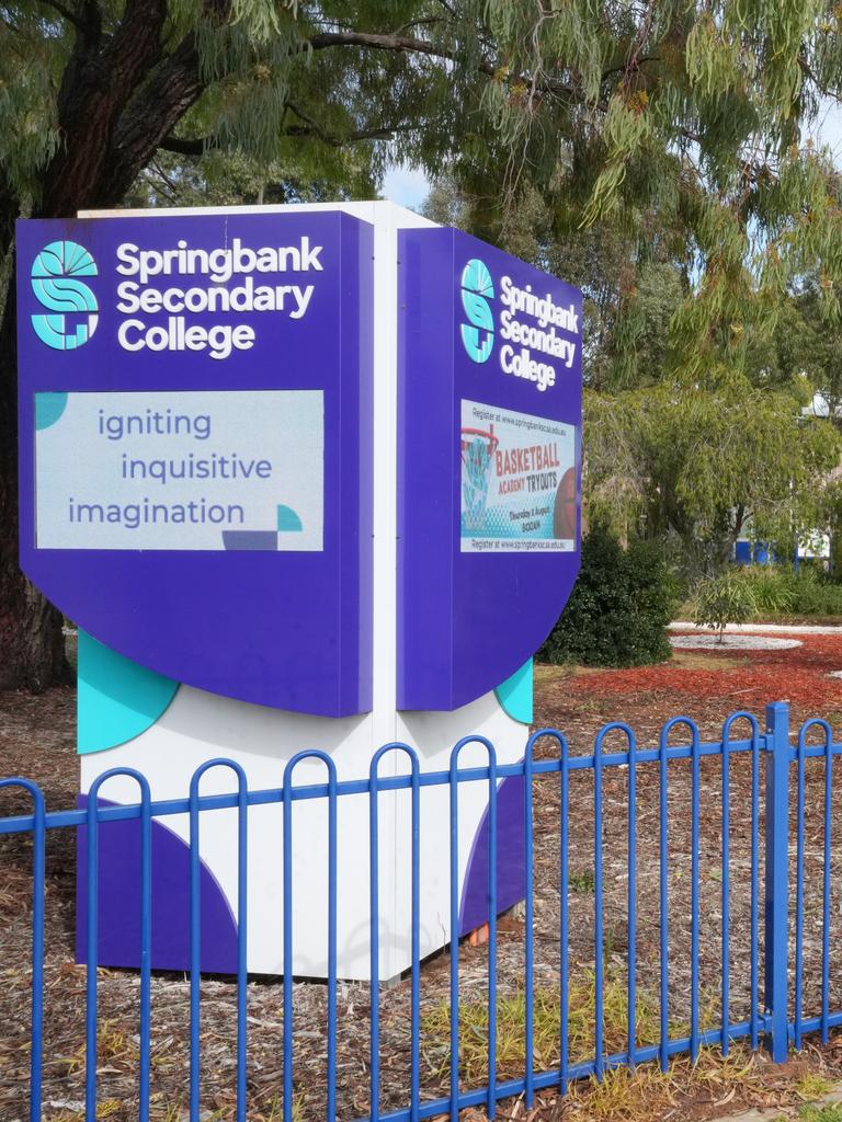 A letter of apology was sent to parents at Springbank Secondary College, where the teacher was working until the department was alerted. Picture: Dean Martin