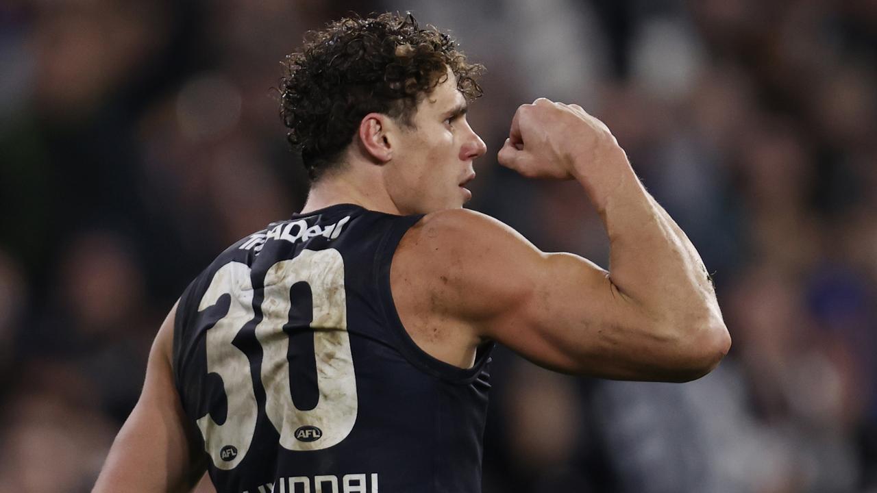 Charlie Curnow is leading the Blues’ charge towards September. Picture: Getty Images