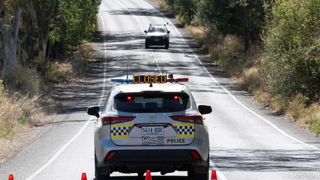 A car has slammed into a tree and caught on fire near Cockatoo Valley. Picture: NCA NewsWire / Morgan Sette