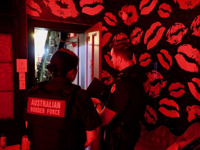 Australian Border Force officers launch a crackdown on exploited sex workers across the country. Picture: Supplied ABF.