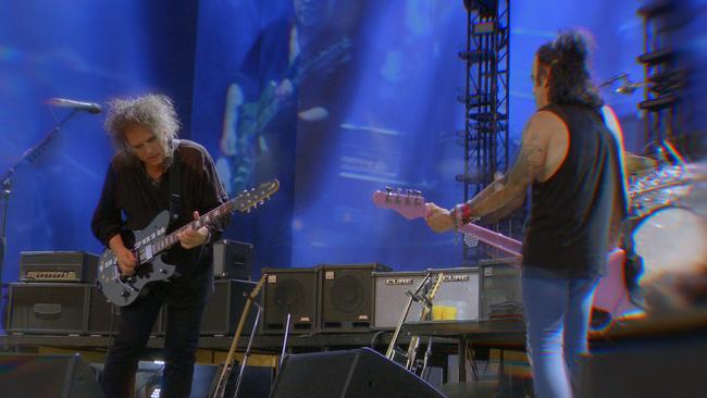 The Cure playing live in Hyde Park in London.