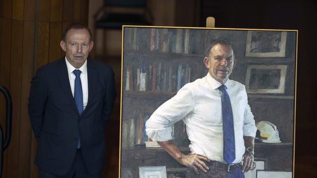 Prime Minister Tony Abbott unveils his official portrait in Parliament House. Picture: NCA NewsWire / Gary Ramage