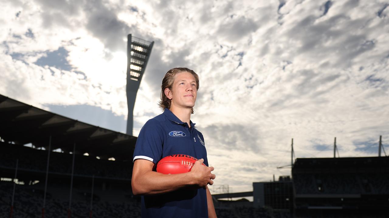 Rhys Stanley fractured his eye socket last year. Picture: Robert Cianflone/Getty Images