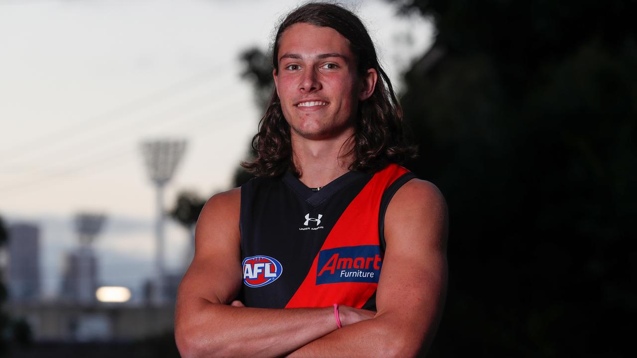 Archie Perkins got his wish to stay in Victoria after being drafted by Essendon. Picture: Michael Willson/AFL Photos via Getty Images