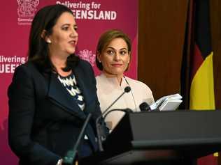 Queensland Premier Annastacia Palaszczuk and Treasurer Jackie Trad. Picture: DAN PELED