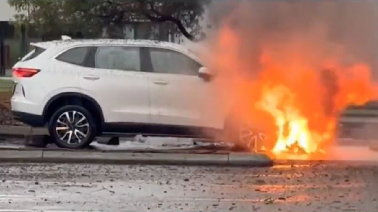 Perth driver escapes after lightning hits car during wild weather