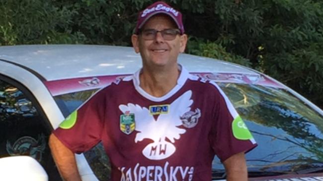 Manly fan David Eagle Rutherford who has legally changed his middle name.