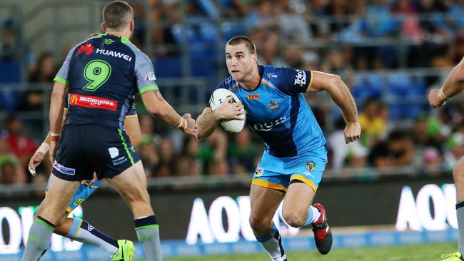 Ryan Simpkins in action against Canberra. Picture: Nigel Hallett