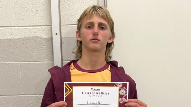 Cairns athlete Lauchlan Fry was part of the Queensland team and won a player of the match award in the 2022 U13 National Hockey Championships in Tasmania. Picture: Supplied