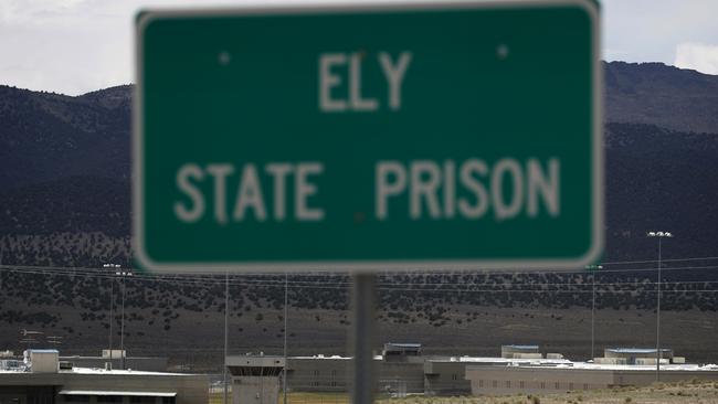 A sign marks the entrance to Ely State Prison, where Dozier’s execution is on hold. Picture: AP Photo/John Locher