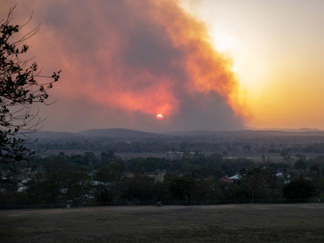 The Gracemere fire as seen from Rockhampton