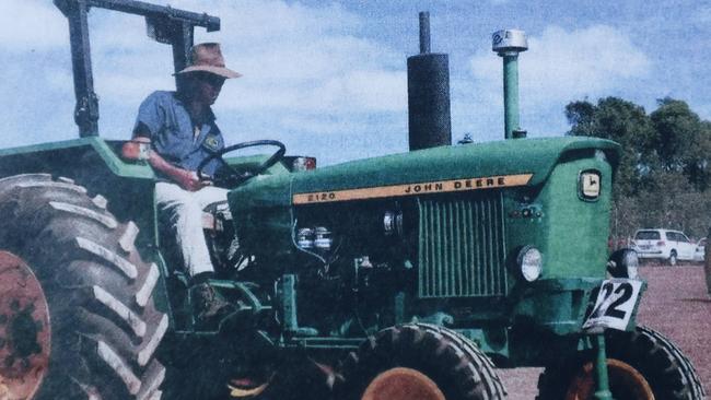 Atherton man Jeff Snelling drowned at Lake Tinaroo after going to the assistance of his two sons. Photo of Jeff Snelling on a 1971 John Deere tractor that he and his father had restored. Picture courtesy Snelling family.