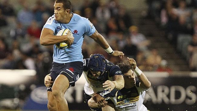 Peter Betham on the charge for the Waratahs.