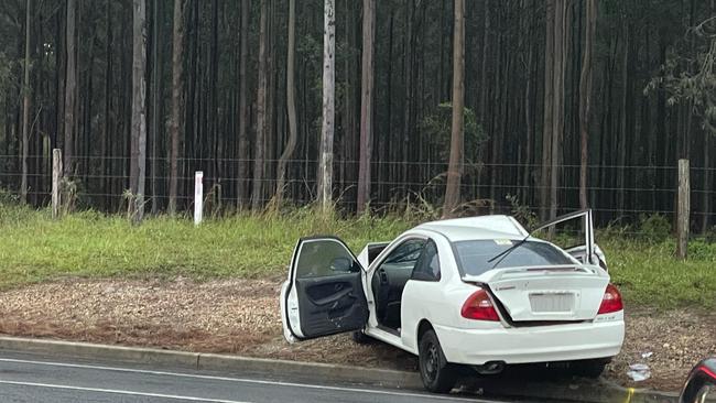 A woman is in a critical condition and a child has been hurt in a serious crash near Hervey Bay on Tuesday. Photo: Adriana Mageros