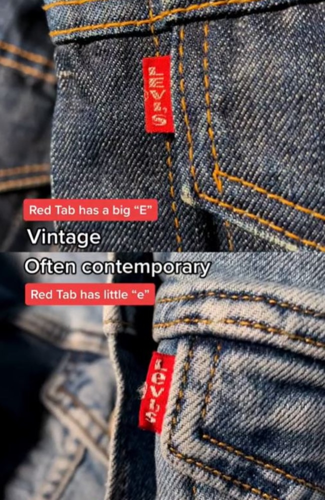 The iconic jean brand have shared how to identify a vintage pair from a modern pair. Picture: TikTok/