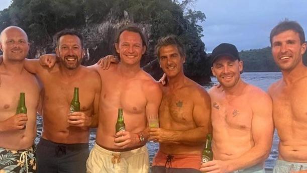 Former Bomber’s boss Xavier Campbell has been living the good life in Bali with Rick Olanreshaw and Simon Goodwin. Source: Instagram