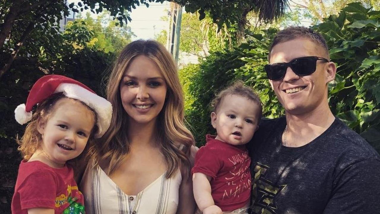 Dayne Beams with wife Kelly and kids Ruby and Carter. Picture: Supplied