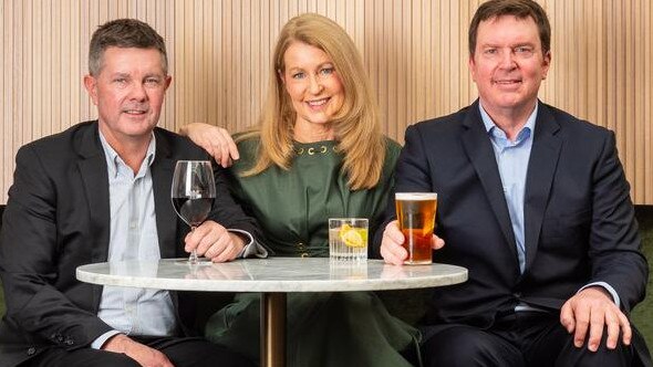 Ward Matthews (right) with siblings Lisa Matthews and Scott Matthews. Picture: Supplied by Matthews Hospitality