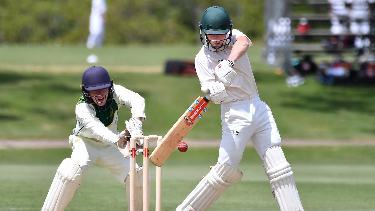 Iona College batsman Zayne Thomas AIC First XI match between St Patrick's College and Iona College. Saturday February 12, 2022. Picture, John Gass