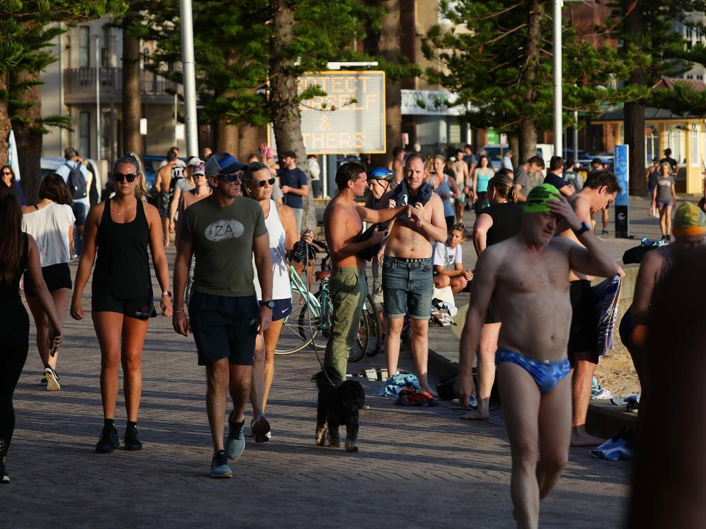 Manly was packed with people this morning. Picture: Matrix Media