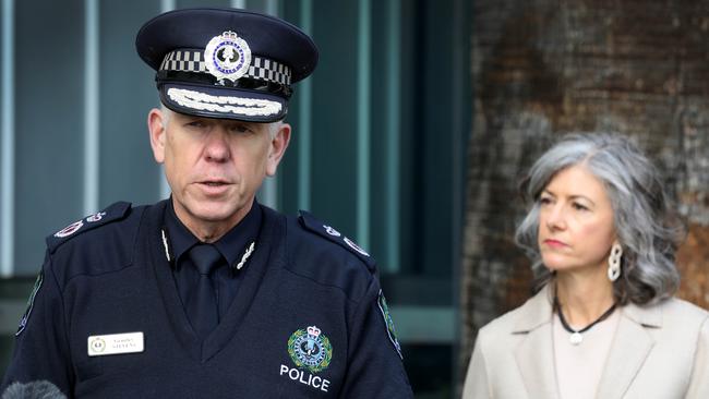 Police Commissioner Grant Stevens with chief public health officer Nicola Spurrier. Picture: NCA NewsWire / Dean Martin