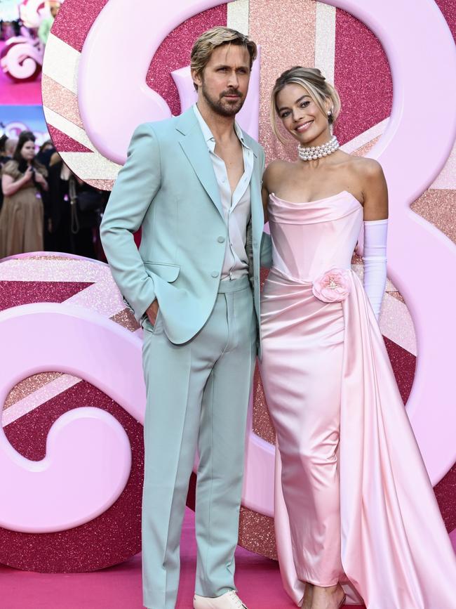 Ryan Gosling and Margot Robbie attend the "Barbie" European Premiere in London, England. Picture: Getty Images