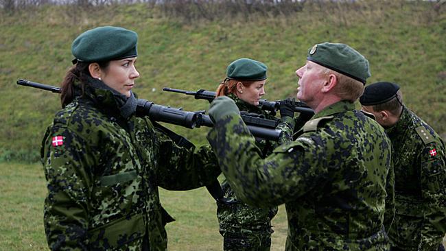 Army reserve service ... Crown princess Mary underwent military training alongside Caroline Heering. Picture: Dana Press