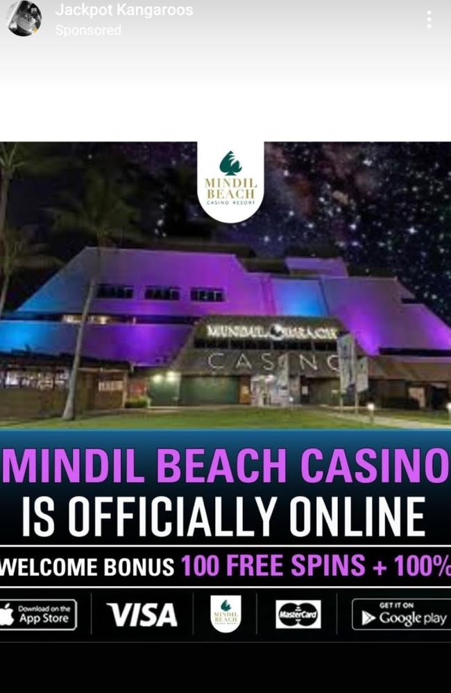 The fraudulent party was actively misrepresenting Mindil Beach Casino on Instagram. Picture: Supplied