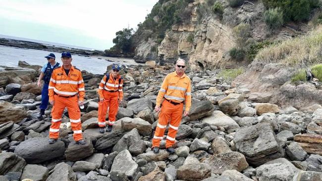 The search for the remains of Melissa Caddick along the Mollymook coast. Picture: Facebook