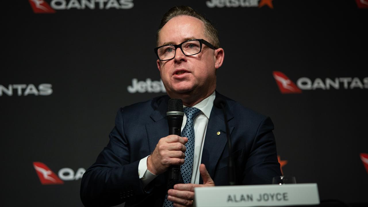 Qantas Group chief executive officer Alan Joyce discusses the company’s full-year results. Picture: NCA NewsWire / Christian Gilles