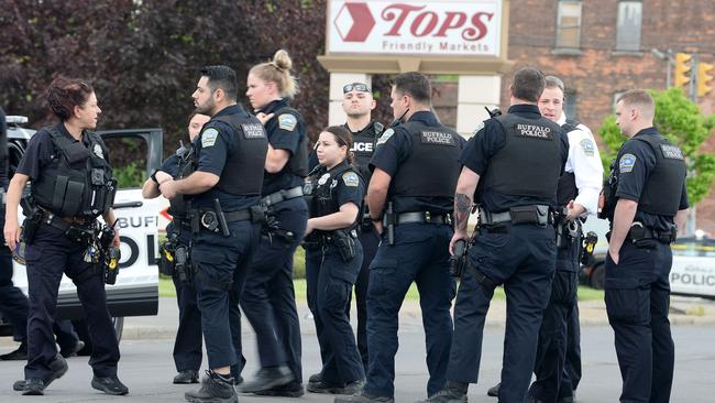 Buffalo Police on scene at Tops Friendly Market. Picture: John Normile/Getty Images/AFP