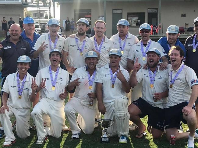 Langwarrin celebrates after winning back-to-back MPCA Provincial premierships.