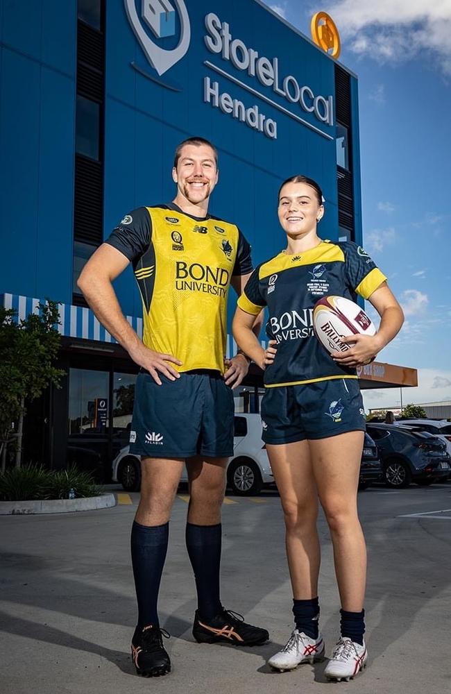 Bond University's Angus Blyth and Jemma Bemrose. Pic: Brendan Hertel/QRU media.