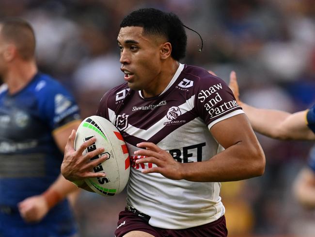 NRL 2024 RD03 Parramatta Eels v Manly-Warringah Sea Eagles - Tolutau Koula. Picture: NRL Photos