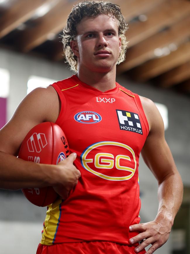 Palm Beach Currumbin SHS alumni Jed Walters was taken by the Suns with pick three in the 2023 AFL Draft. Picture: Chris Hyde