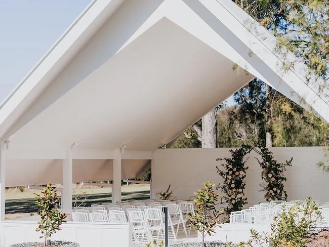 The centrepiece of the Greystone Estate wedding venue is this striking pavilion where ceremonies take place.