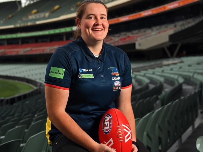 28/04/17 - Crows women's player Sarah Perkins was part of The Advertiser/Sunday Mail women in sport rountable discussion.Picture: Tom Huntley