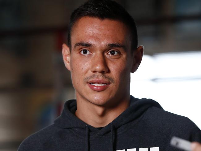 DAILY TELEGRAPH - 23/3/21Australian boxer Tim Tszyu pictured at Rockdale today holding his final press conference before he leaves for Newcastle to fight Dennis Hogan on March 29th. Picture:Sam Ruttyn