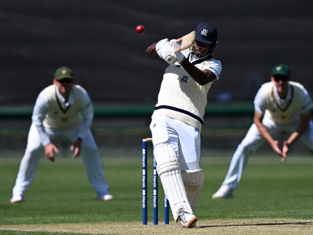 Ashley Chandrasinghe showed poise beyond his years. Picture: Steve Bell/Getty