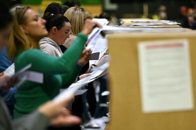 Ballot papers are counted in Dublin after the general election