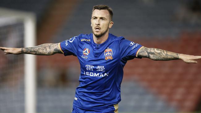 Jets’ top scorer Roy O’Donovan is a wanted man. Picture: AAP