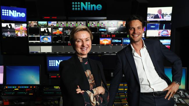 Nine Network’s Pippa Leary and Hamish Turner. Picture: Hollie Adams.