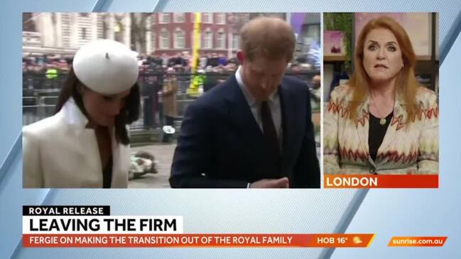 Fergie calls Harry and Meghan 'brave' on Aussie TV (Sunrise)