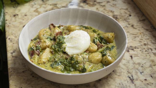 The pillowy soft breakfast gnocchi. Picture: Mark Cranitch.