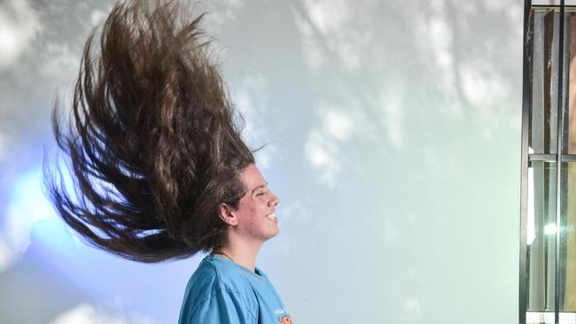 Adrian Tasselli, 19, of Botany has raised more than $2800 for the World’s Greatest Shave and is aiming for $5000. Picture: Flavio Brancaleone